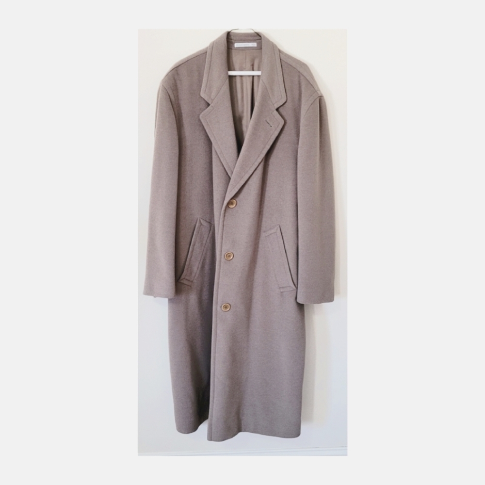 Hugo Boss Men's Long Cashmere/ Wool Coat- Size Large